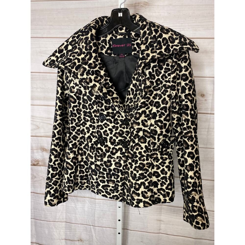 Forever 21 Size M Leopard Print Cache Crop Swing … - image 2